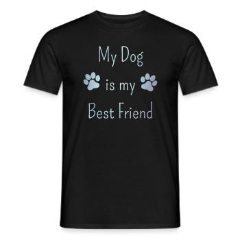 My Dog is my Best Friend Funnier - Men's T-Shirt - black - Front - AI Model Male 178 light (178cm)