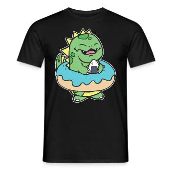 Chubby Kid Dinosaur Donut Sweet Pastry - T-shirt homme - noir - Devant - AI Model Male 178 light (178cm)