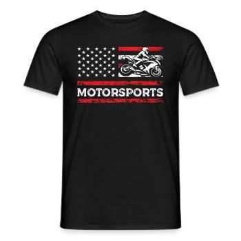 Sport automobile American Flag Racing Sport - T-shirt homme - noir - Devant - AI Model Male 178 light (178cm)