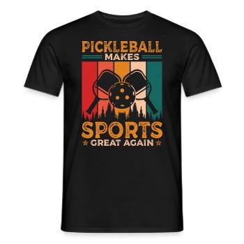 Le pickleball redonne de l’importance à ce sport - T-shirt homme - noir - Devant - AI Model Male 178 light (178cm)