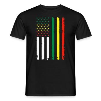 American Juneteenth Independence Flag - Men's T-Shirt - black - Front - AI Model Male 178 light (178cm)