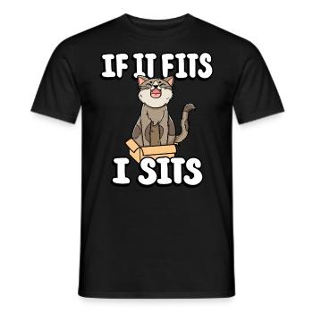 Si ça me va, je m’assois mignon bidon chat fitness - T-shirt homme - noir - Devant - AI Model Male 178 light (178cm)