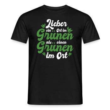 Grüne nein Danke! - Lieber ein Ort im Grünen - Männer T-Shirt - Schwarz - Vorne - AI Model Male 178 light (178cm)