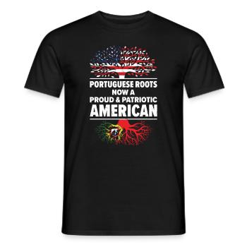 Né portugais Portugal États-Unis - T-shirt homme - noir - Devant - AI Model Male 178 light (178cm)