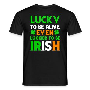 St. Patrick's Day Lucky Irish Beer - Men's T-Shirt - black - Front - AI Model Male 178 light (178cm)