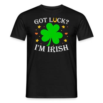 St. Patrick's Day Irish Happiness Clover - Men's T-Shirt - black - Front - AI Model Male 178 light (178cm)