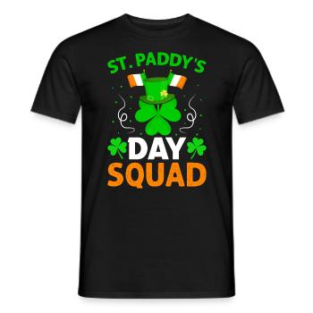St. Patrick's Day Squad Irish Pride Clover - Men's T-Shirt - black - Front - AI Model Male 178 light (178cm)