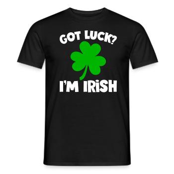 La Saint-Patrick Le bonheur des Irlandais Irlandais Luck - T-shirt homme - noir - Devant - AI Model Male 178 light (178cm)