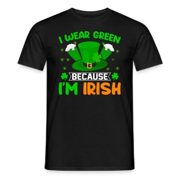 St. Patrick's Day Irish Pride Proud Clover Green - Men's T-Shirt - black - Front - AI Model Male 178 light (178cm)