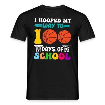 100 Days School Beginners Basketball colorful - Men's T-Shirt - black - Front - AI Model Male 178 light (178cm)
