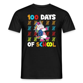 100 Days School Beginners Unicorn Satchel - Men's T-Shirt - black - Front - AI Model Male 178 light (178cm)