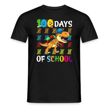 100 Tage Schule Schulanfänger Dinosauria Stifte - Männer T-Shirt - Schwarz - Vorne - AI Model Male 178 light (178cm)