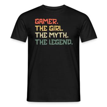 Joueur. La fille. Le mythe. Le - T-shirt homme - noir - Devant - AI Model Male 178 light (178cm)