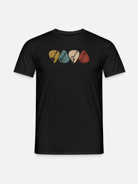 Musiker Gitarre Plektrum Guitars Retro - Männer T-Shirt - Schwarz