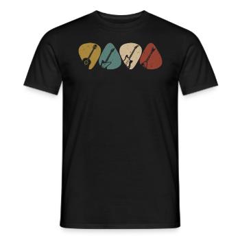 Guitare Vintage Guitariste Rock Music Band - T-shirt homme - noir - Devant - AI Model Male 178 light (178cm)