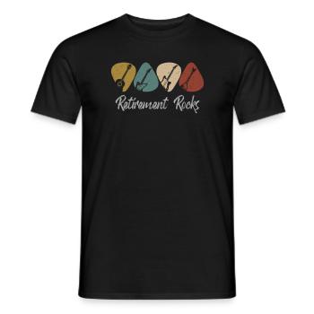 Retirement Rocks Guitar Plectrum for - Men's T-Shirt - black - Front - AI Model Male 178 light (178cm)