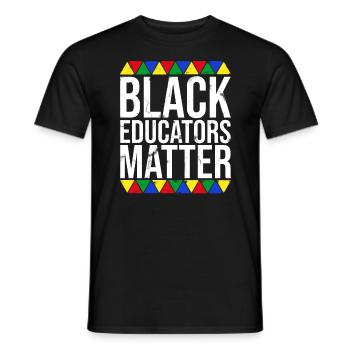Black educators are important - Men's T-Shirt - black - Front - AI Model Male 178 light (178cm)