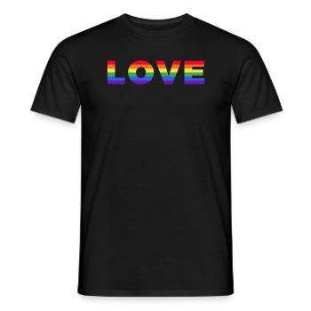 L’amour dans le drapeau arc-en-ciel, Couleurs, LGBTQ + - T-shirt homme - noir - Devant - AI Model Male 178 light (178cm)