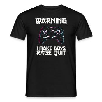 Warnung Ich mache Jungs Wut Quit - - Männer T-Shirt - Schwarz - Vorne - AI Model Male 178 light (178cm)