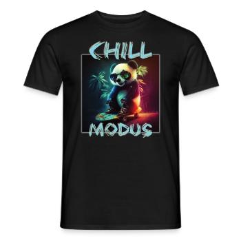 Panda Chill Modus Lustiger Pandabär Spruch - Männer T-Shirt - Schwarz - Vorne - AI Model Male 178 light (178cm)