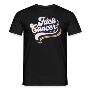 Ficken Krebskrebs �berlebende Geschenk Retro Fuck - Männer T-Shirt - Schwarz - Vorne - AI Model Male 178 light (178cm)