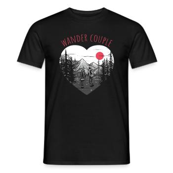 Hiking couple – hiking & outdoor - Men's T-Shirt - black - Front - AI Model Male 178 light (178cm)