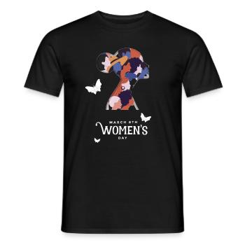 8 mars Journée de la femme JIF 2022 Féministe - T-shirt homme - noir - Devant - AI Model Male 178 light (178cm)