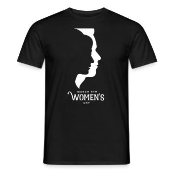 Deux visages 8e Journée internationale de la femme - T-shirt homme - noir - Devant - AI Model Male 178 light (178cm)