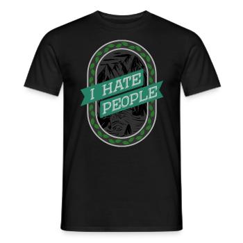 Drôle je déteste les gens Vintage Outdoor - T-shirt homme - noir - Devant - AI Model Male 178 light (178cm)