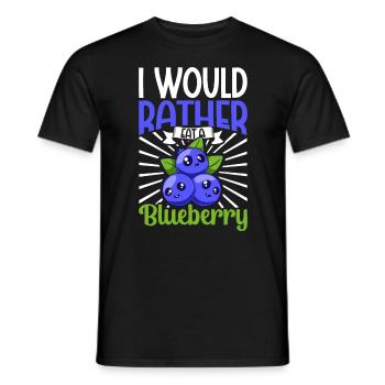 I would rather eat a blueberry - Blaubeere - Männer T-Shirt - Schwarz - Vorne - AI Model Male 178 light (178cm)