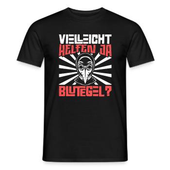 Vielleicht helfen ja Blutegel - Pestdoktor - Männer T-Shirt - Schwarz - Vorne - AI Model Male 178 light (178cm)
