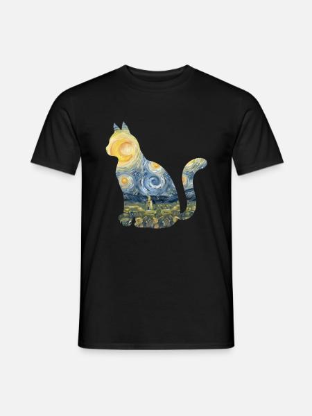 Sød kattelegetøj stjerneklar natpels - Mænd T-shirt - sort