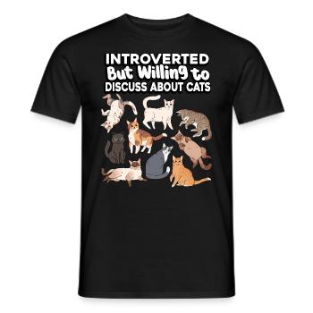 Introverti, mais prêt à parler des chats et - T-shirt homme - noir - Devant - AI Model Male 178 light (178cm)