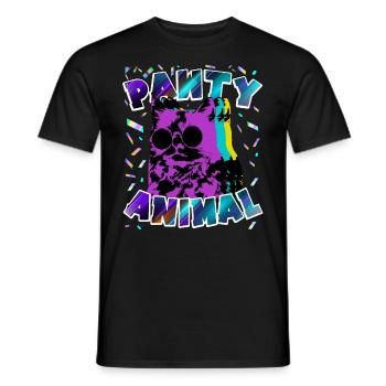 Pawty Animal Creepy Katze Spielzeug Geburtstag - Männer T-Shirt - Schwarz - Vorne - AI Model Male 178 light (178cm)
