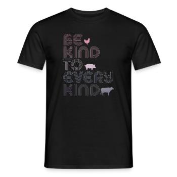 Be Kind To Every Kind Retro Vintage - Men's T-Shirt - black - Front - AI Model Male 178 light (178cm)