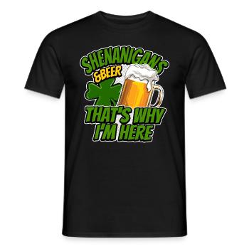 Manigances et bière - C’est pourquoi je suis ici - Dire - T-shirt homme - noir - Devant - AI Model Male 178 light (178cm)