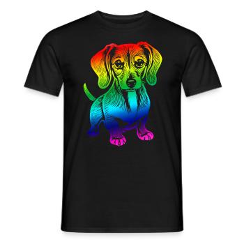 Teckel, mon fidèle compagnon - chiot - T-shirt homme - noir - Devant - AI Model Male 178 light (178cm)