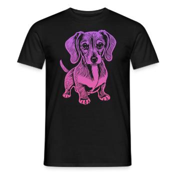 Teckel, mon fidèle compagnon - chiot - T-shirt homme - noir - Devant - AI Model Male 178 light (178cm)