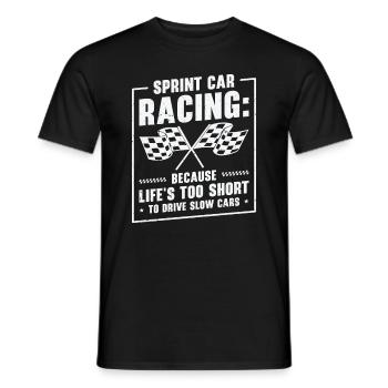 Sprint Car Dirt Track Racing - Men's T-Shirt - black - Front - AI Model Male 178 light (178cm)