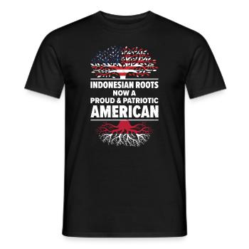 Né Indonésien Indonésie États-Unis - T-shirt homme - noir - Devant - AI Model Male 178 light (178cm)
