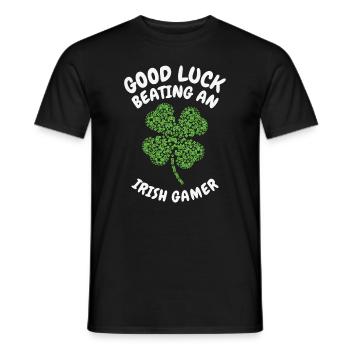 St. Patrick's Day Gaming Shamrock Gamer Video - Men's T-Shirt - black - Front - AI Model Male 178 light (178cm)
