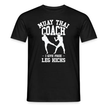 Muay Thai Coach Kickboxing Instructor Martial Arts - Men's T-Shirt - black - Front - AI Model Male 178 light (178cm)