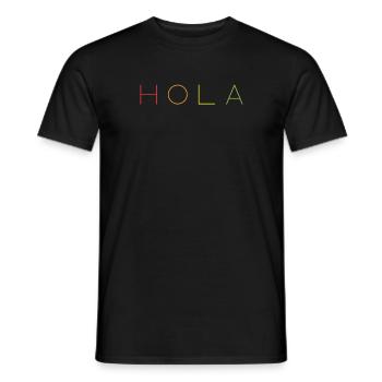 Bonjour en espagnol HOLA - T-shirt homme - noir - Devant - AI Model Male 178 light (178cm)