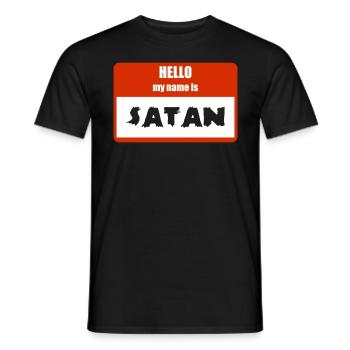 Gruseliges Halloween-Namensschild mit - Männer T-Shirt - Schwarz - Vorne - AI Model Male 178 light (178cm)