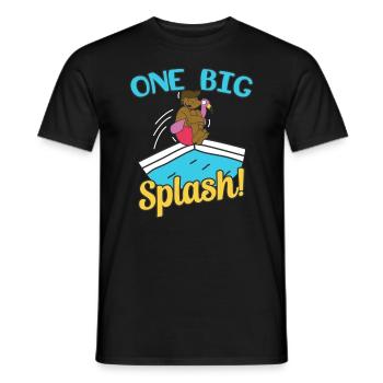 One Big Splash Pool Diving Swimming Sports - Men's T-Shirt - black - Front - AI Model Male 178 light (178cm)