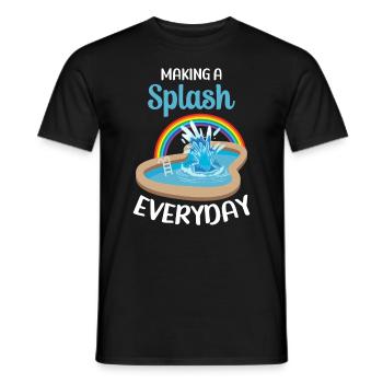 Planschen Im Alltag Pool Tauchen Schwimmen Sport - Männer T-Shirt - Schwarz - Vorne - AI Model Male 178 light (178cm)
