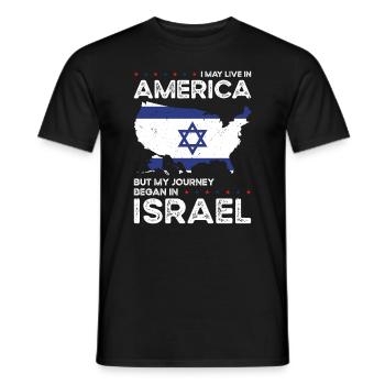 Né Israël Israélien Américain USA - T-shirt homme - noir - Devant - AI Model Male 178 light (178cm)