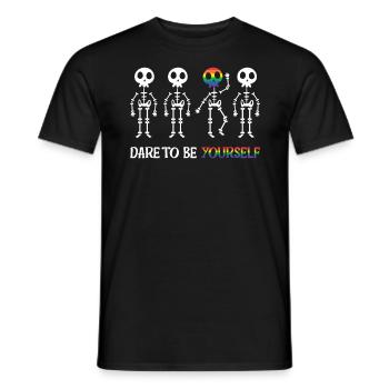 Dare To Be Yourself - Funny LGBTQ - Men's T-Shirt - black - Front - AI Model Male 178 light (178cm)