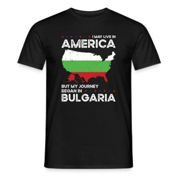Born Bulgarian Bulgaria American USA Citizenship - Men's T-Shirt - black - Front - AI Model Male 178 light (178cm)