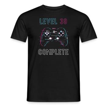 Level 30 Complete – Videogamer zum 30. - Men's T-Shirt - black - Front - AI Model Male 178 light (178cm)